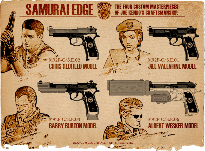 SAMURAI EDGE / THE FOUR CUSTOM MASTERPIECES OF JOE KENDO’S CRAFTSMANSHIP. ©CAPCOM CO., LTD. ALL RIGHTS RESERVED.