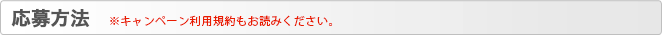 応募方法　※キャンペーン利用規約もお読みください。