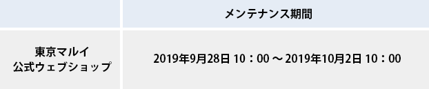 メンテナンス期間