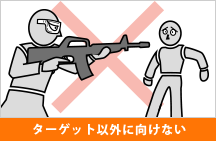 ターゲット以外に向けない