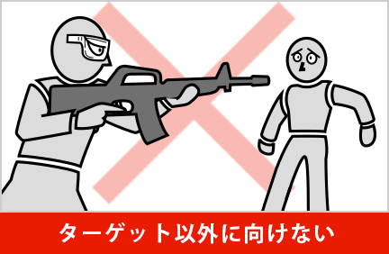 ターゲット以外に向けない