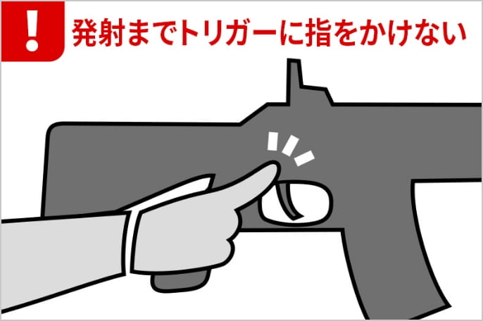 発射までトリガーに指をかけない