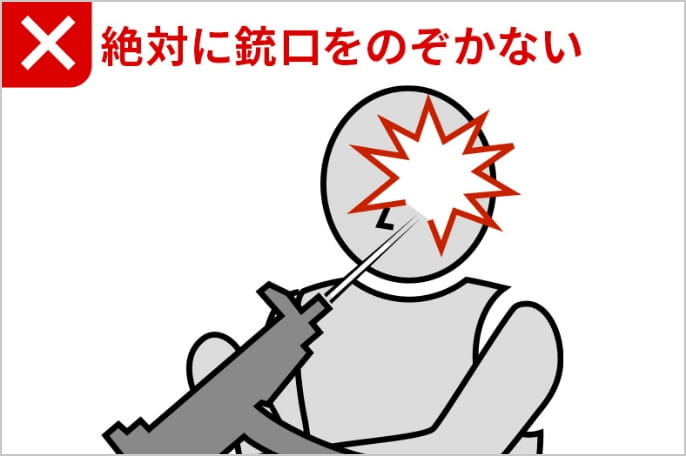 絶対に銃口をのぞかない