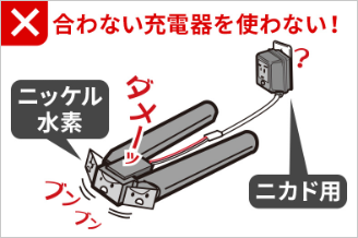 合わない充電器を使わない！