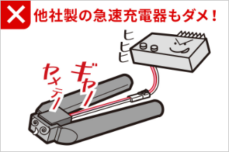 他社製の急速充電器もダメ！